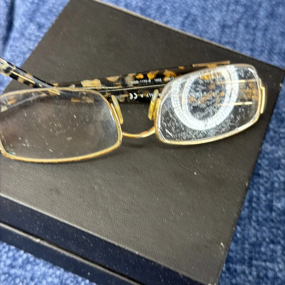 Versace Women 53-17-135 Gold Tortoise Metal Rectangular MOD 1175-B *Frames Only*